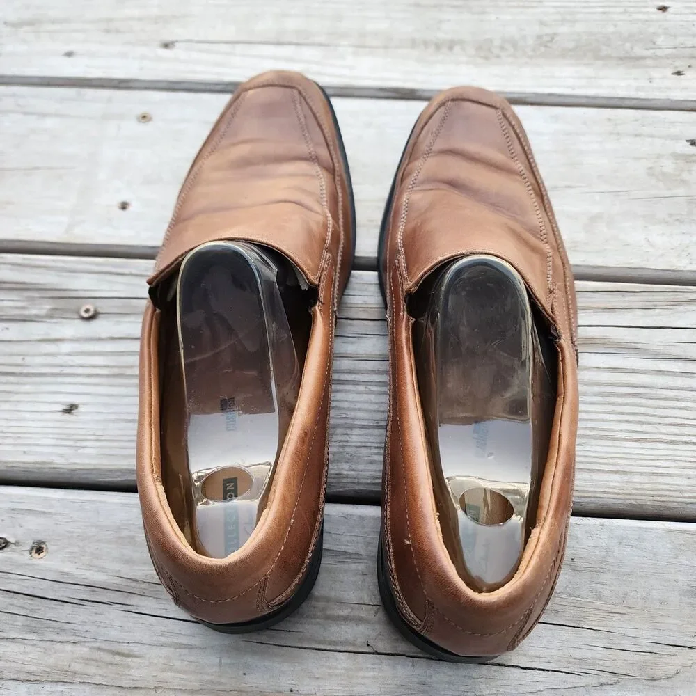 Clarks Collection Shoes Men Sz 12M Brown Leather Slip On Dress Soft Cushion